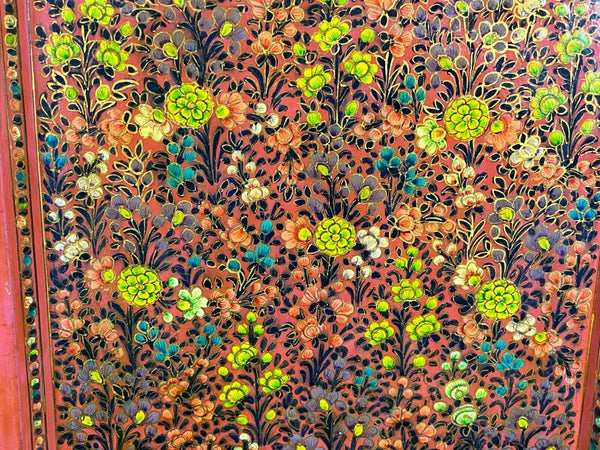 Vintage Original Kashmiri Hand Painted Floral Papier Mache Tray