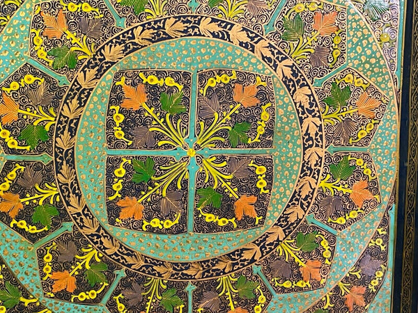 Vintage Original Kashmiri Hand Painted Floral Papier Mache Tray