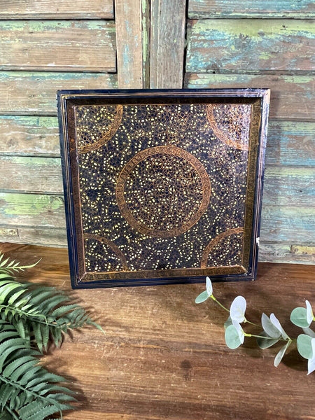 Vintage Original Kashmiri Hand Painted Floral Papier Mache Tray