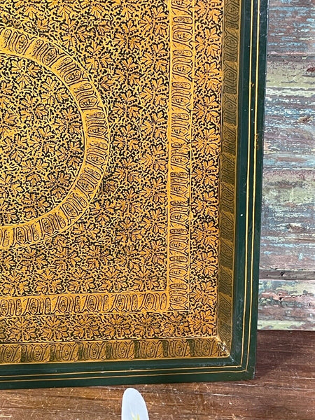 Vintage Original Kashmiri Hand Painted Floral Papier Mache Tray
