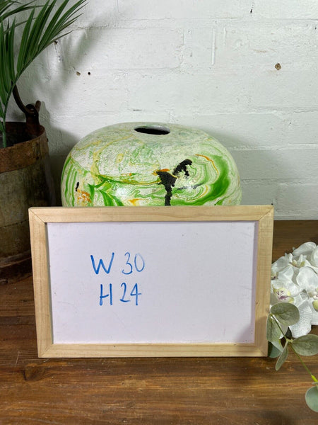 Hand Made Painted Mediterranean Terracotta Moon Ball Sphere Dry Flower Vase