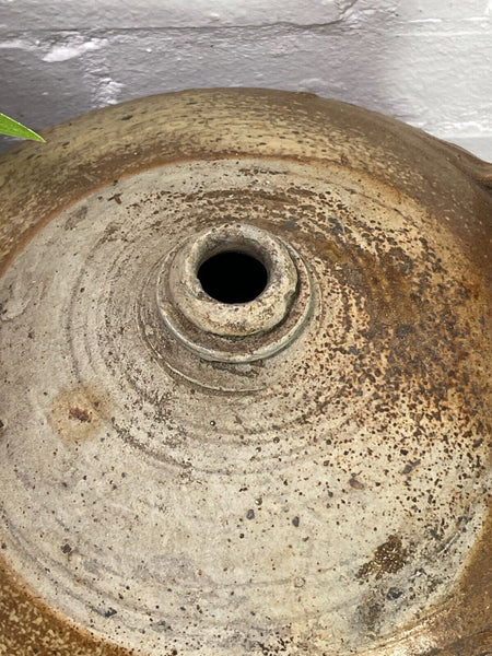 Large Antique Rustic French Earthenware Salt Glazed Stoneware Pitcher Flagon