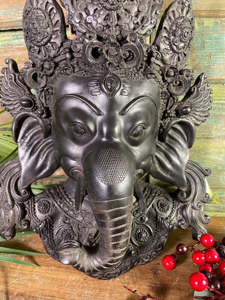 Large Authentic Indian Hand Made Ganesha Wall Hanging Sculpture Statue Ornament
