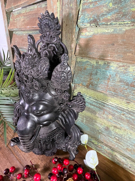 Large Authentic Indian Hand Made Ganesha Wall Hanging Sculpture Statue Ornament