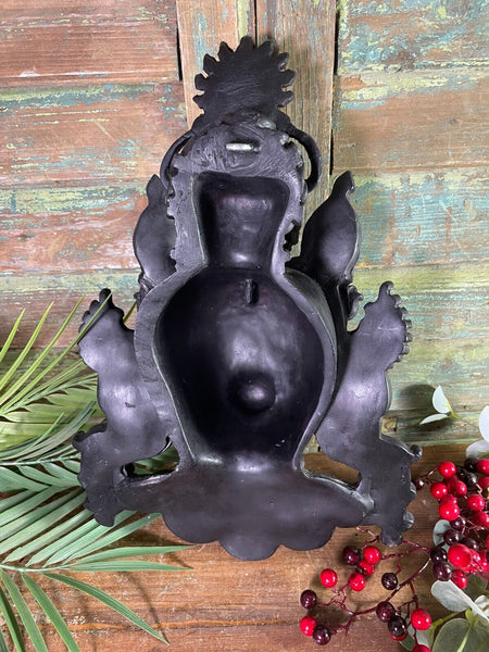 Large Authentic Indian Hand Made Ganesha Wall Hanging Sculpture Statue Ornament
