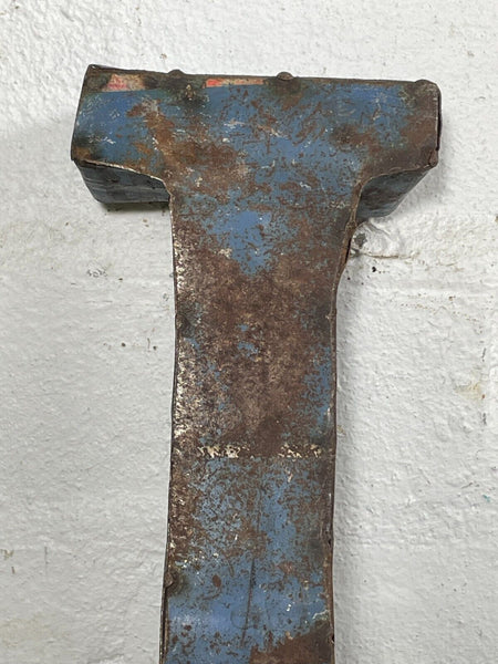 Letter I Vintage Reclaimed Tin Metal Oil Drum Letters