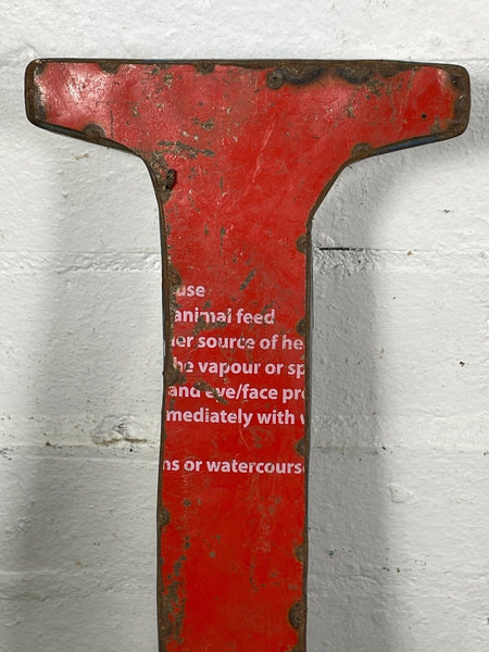 Letter I Vintage Reclaimed Tin Metal Oil Drum Letters