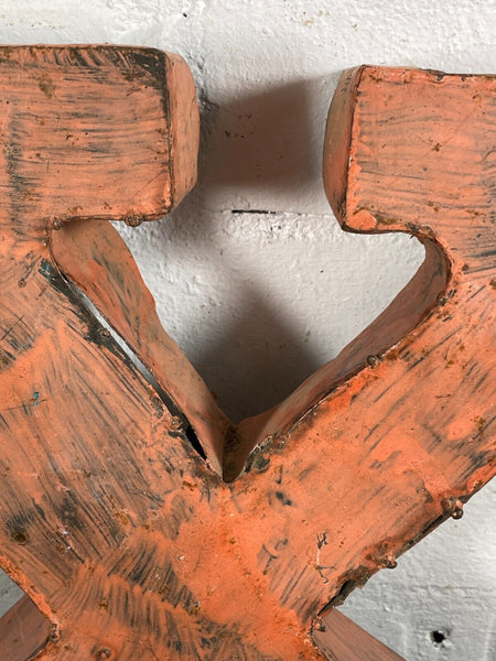 Letter X Vintage Reclaimed Tin Metal Oil Drum Letters