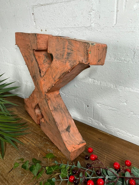 Letter X Vintage Reclaimed Tin Metal Oil Drum Letters