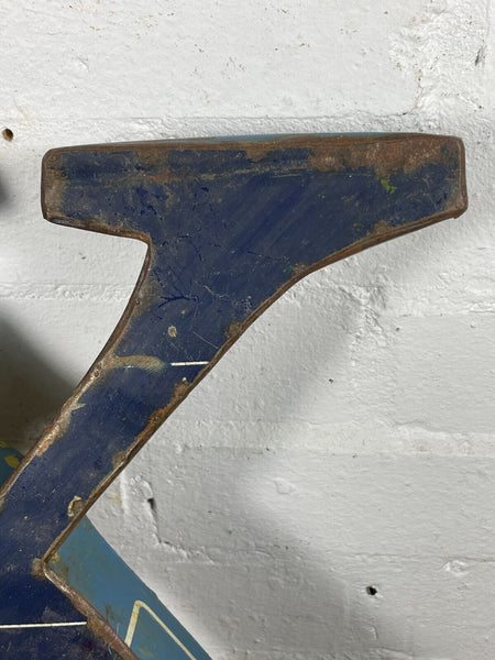 Letter X Vintage Reclaimed Tin Metal Oil Drum Letters
