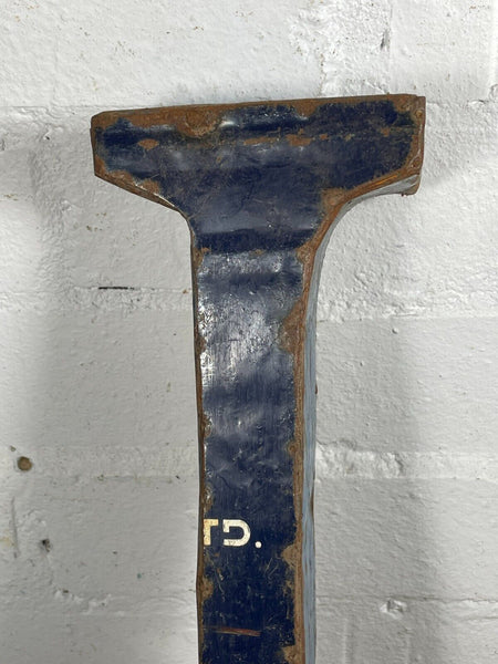 Letter U Vintage Reclaimed Tin Metal Oil Drum Letters