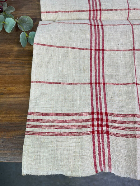 Large Vintage Antique French Hungarian Hemp Linen Table Cloth Upholstery Fabric