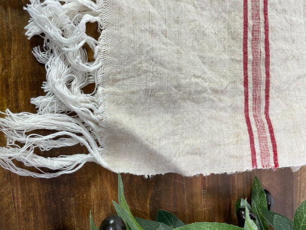 Large Vintage Antique French Hungarian Hemp Linen Table Cloth Upholstery Fabric