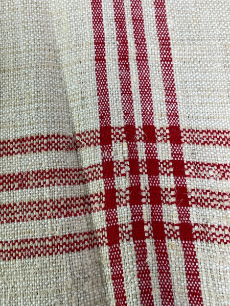 Large Vintage Antique French Hungarian Hemp Linen Table Cloth Upholstery Fabric