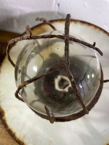 Vintage Reclaimed Industrial Enamel Caged Ceiling Exterior Light Revo