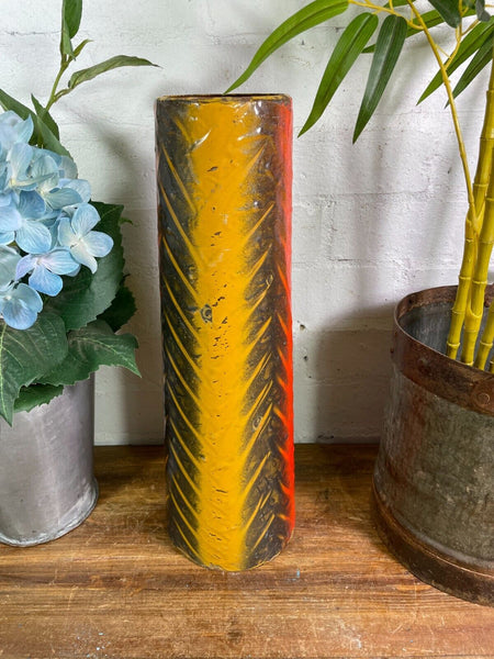 Large Vintage Hungarian Retro Mid Century Enamel Vase