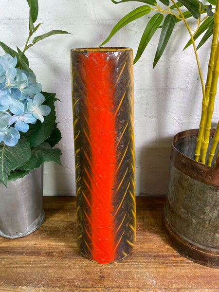 Large Vintage Hungarian Retro Mid Century Enamel Vase