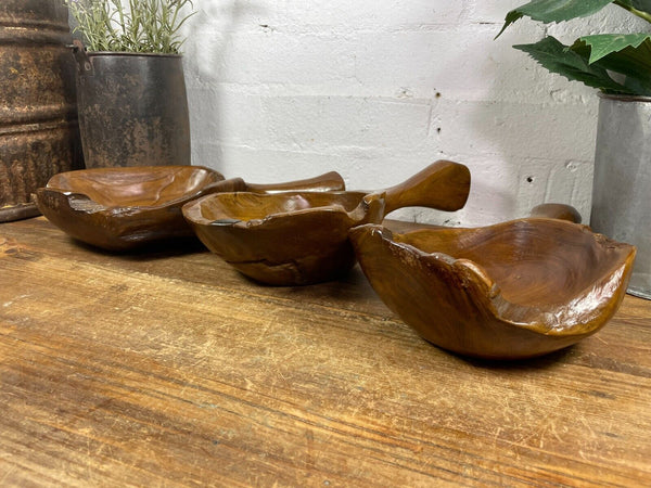 Hand Made Rustic Teak Root Wood Display bowl