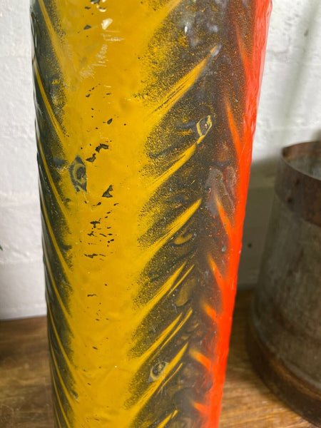 Large Vintage Hungarian Retro Mid Century Enamel Vase