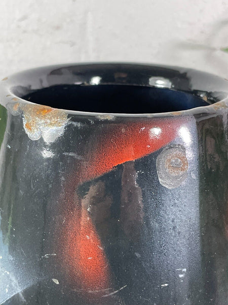 Large Vintage Hungarian Retro Mid Century Enamel Vase