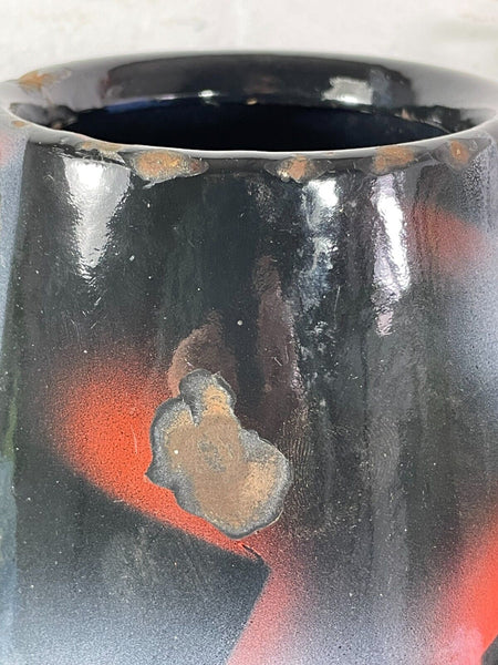 Large Vintage Hungarian Retro Mid Century Enamel Vase