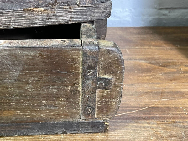 Vintage Rustic Reclaimed Hand Made Wooden Brick Mould Trinket Herb Planter