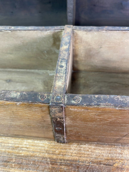 Vintage Indian Double Wooden Brick Mould Display Shelf Herb Planter Window Box