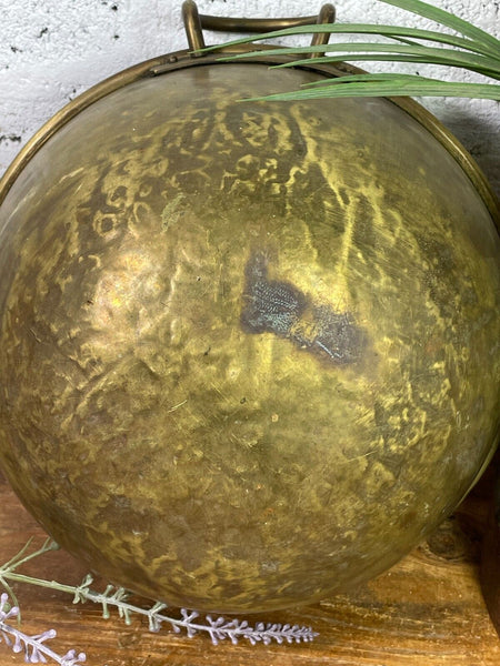 Vintage Antique French Solid Brass Kitchen Chocolate Mixing Bowl