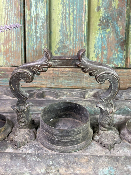 Antique French Rococo Heavy Bronze Ink Well