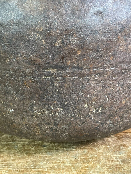 Vintage Authentic Indian Rustic Riveted Heavy Iron Water Pot Vase Planter Pot
