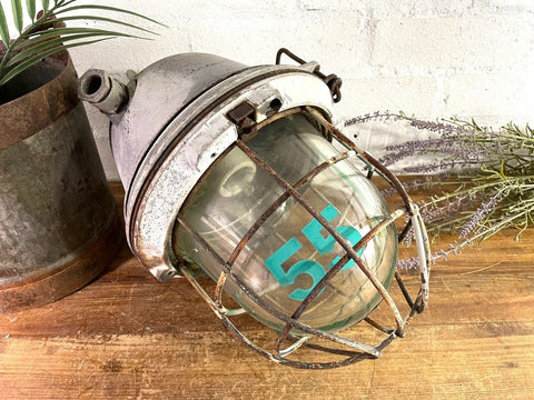 Vintage EOW Industrial Factory Explosion Ceiling Hanging Bulk Head Light Lamp