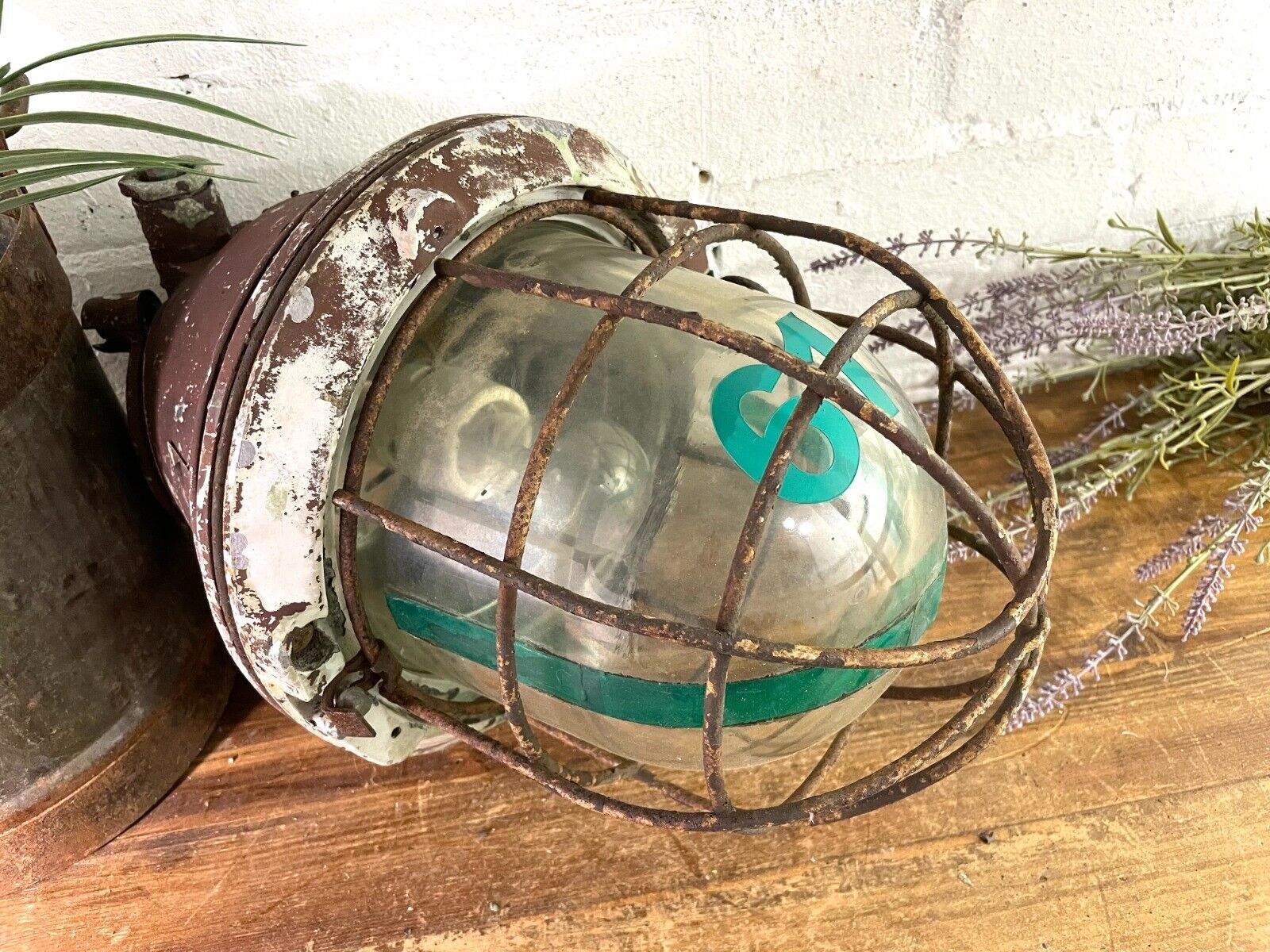 Vintage EOW Industrial Factory Explosion Ceiling Hanging Bulk Head Light Lamp