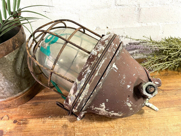 Vintage EOW Industrial Factory Explosion Ceiling Hanging Bulk Head Light Lamp