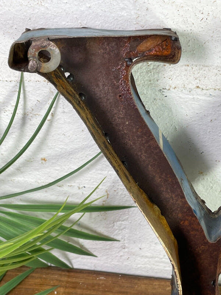 Letter Y Vintage Reclaimed Tin Metal Oil Drum Letters