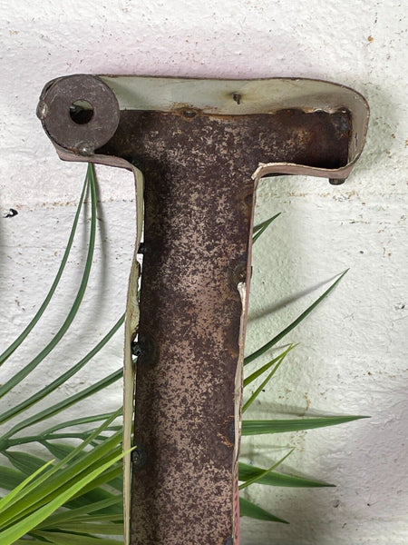 Letter U Vintage Reclaimed Tin Metal Oil Drum Letters