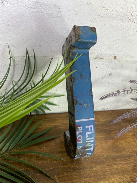 Letter J Vintage Reclaimed Tin Metal Oil Drum Letters