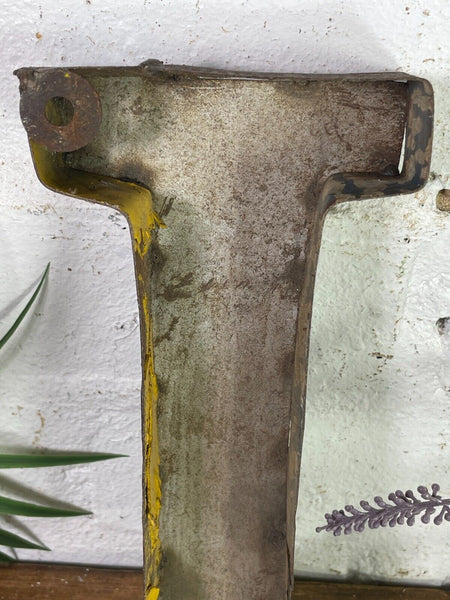 Letter I Vintage Reclaimed Tin Metal Oil Drum Letters