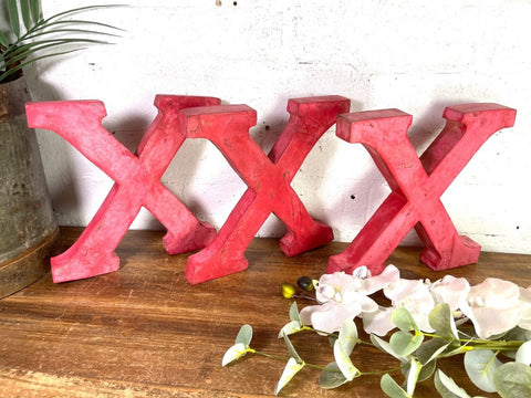 Letter X  Vintage Reclaimed Wooden Wall Letters