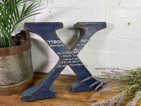 Letter  X Vintage Reclaimed Tin Metal Oil Drum Letters