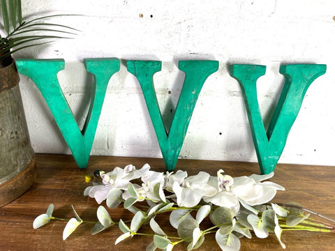 Letter V Vintage Reclaimed Wooden Wall Letters