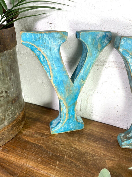 Letter Y  Vintage Reclaimed Wooden Wall Letters