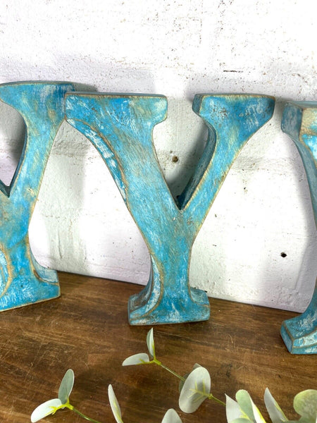 Letter Y  Vintage Reclaimed Wooden Wall Letters