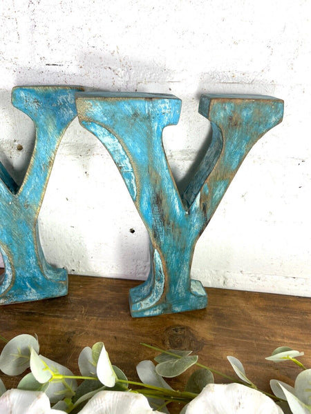 Letter Y  Vintage Reclaimed Wooden Wall Letters