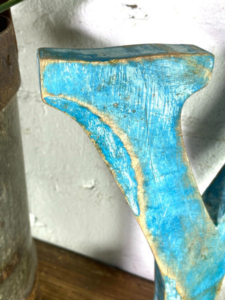 Letter Y  Vintage Reclaimed Wooden Wall Letters
