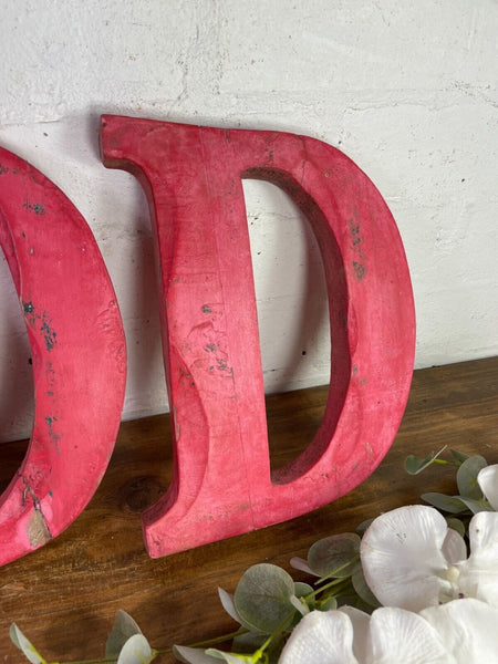 Letter D Vintage Reclaimed Wooden Wall Letters
