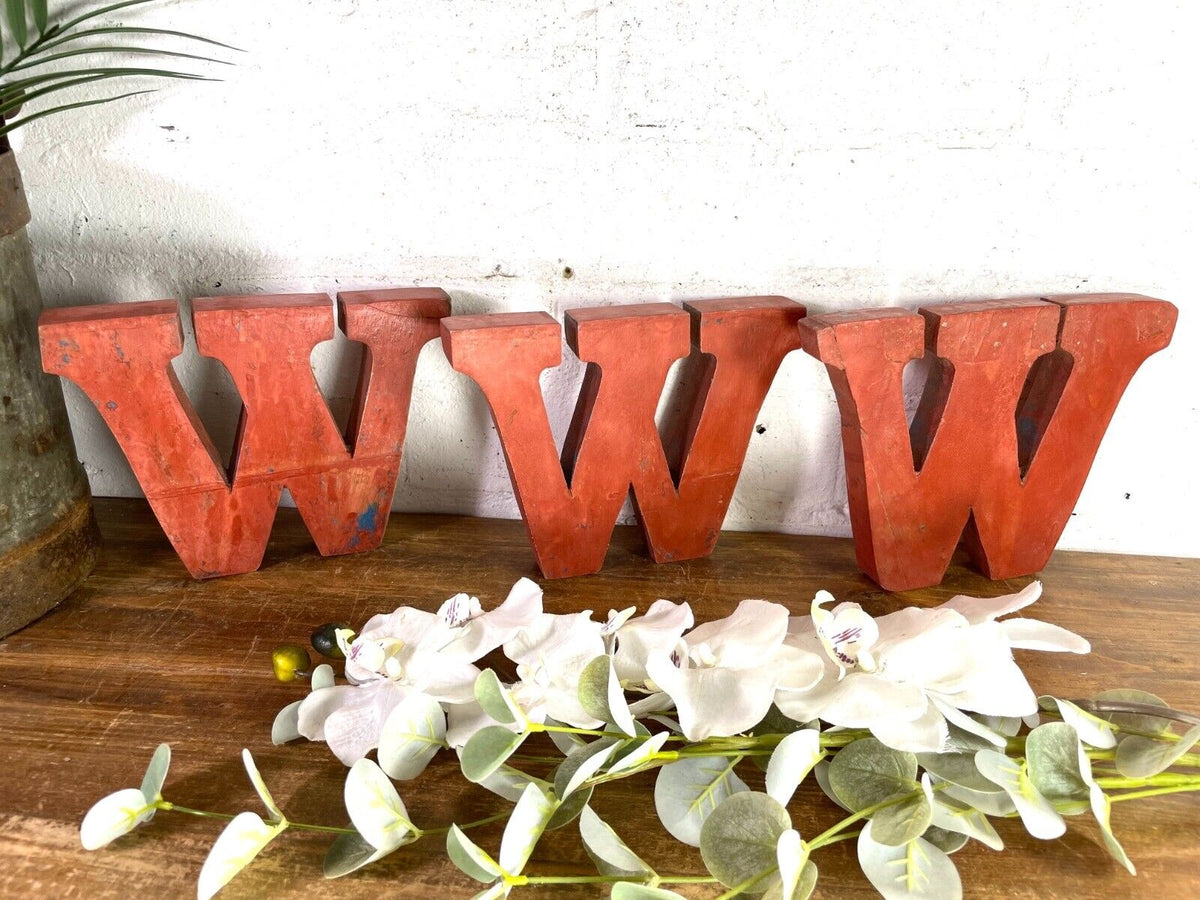 Letter W Vintage Reclaimed Wooden Wall Letters – Bucks Retro & Vintage