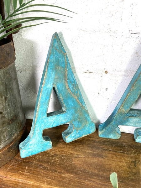 Letter  A Vintage Reclaimed Wooden Wall Letters