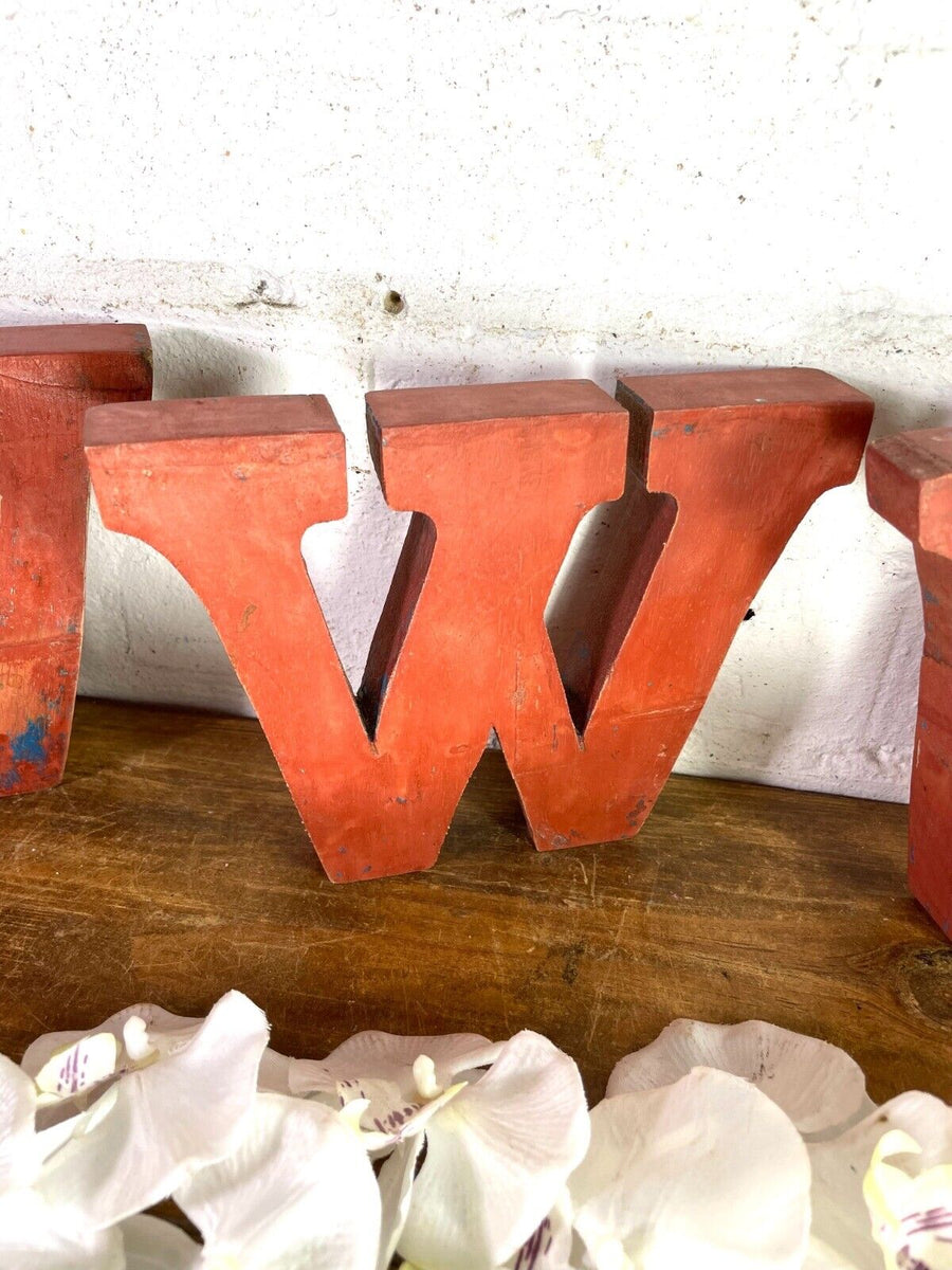 Letter W Vintage Reclaimed Wooden Wall Letters – Bucks Retro & Vintage