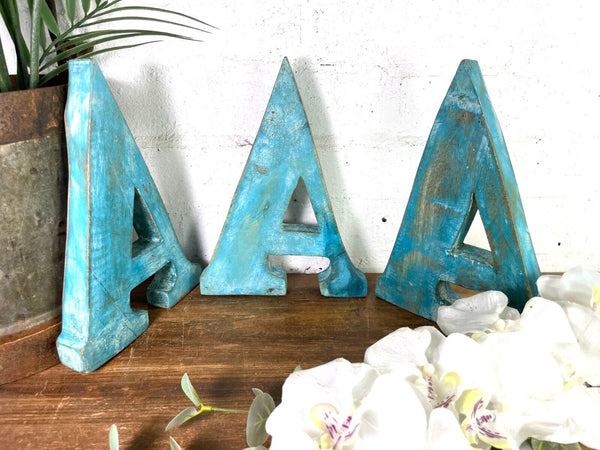 Letter  A Vintage Reclaimed Wooden Wall Letters