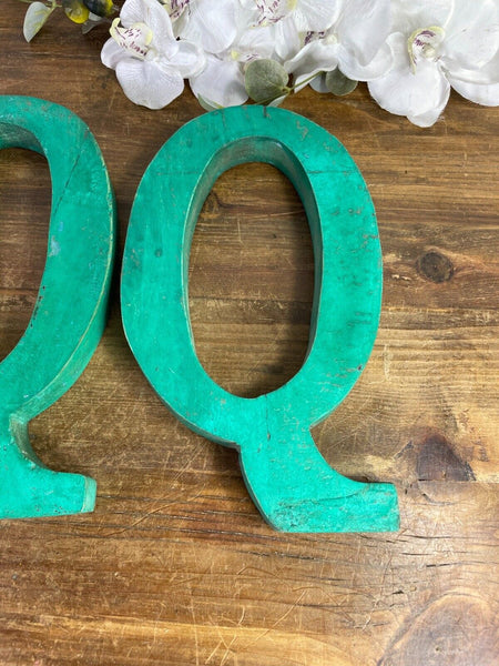 Letter Q Vintage Reclaimed Wooden Wall Letters
